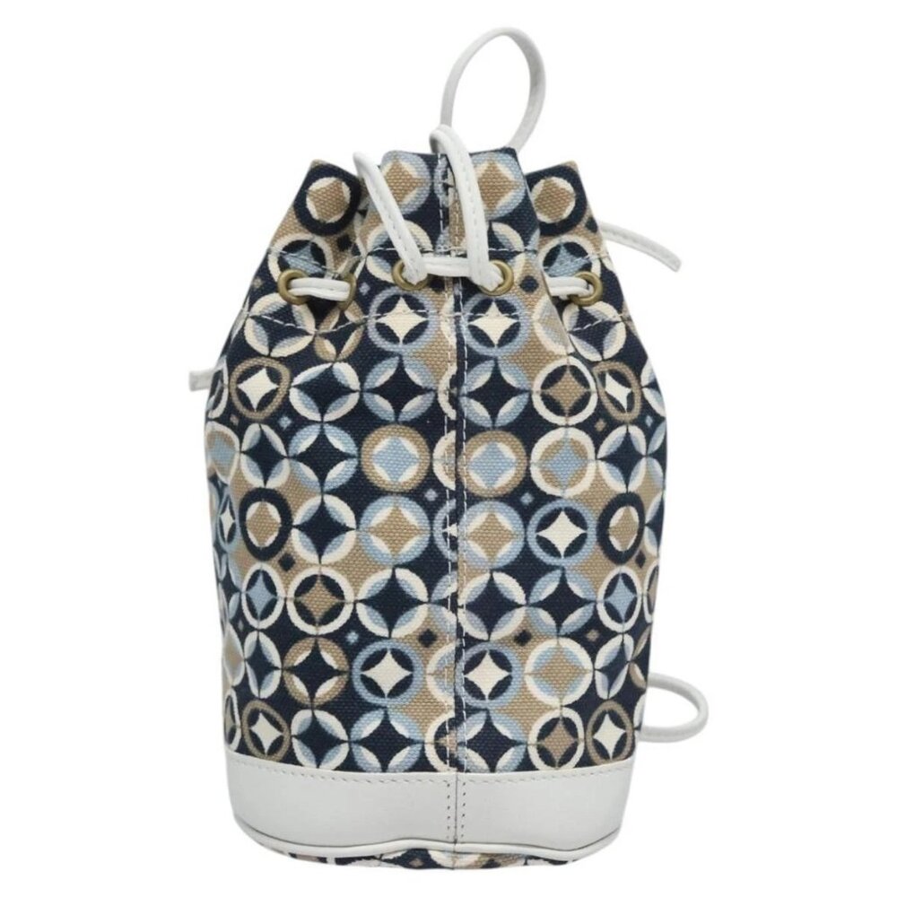 CELINE Shoulder Bag Canvas Blue Beige white Auth - Picture 3 of 16